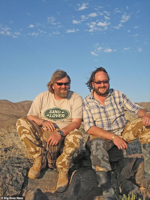 King and Myers on The Hairy Bikers' Cookbook, their first show together