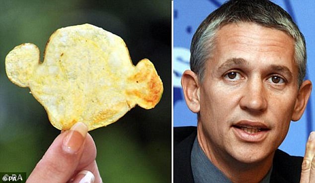 The chip bore an uncanny resemblance to the shape of Gary Lineker's silhouette