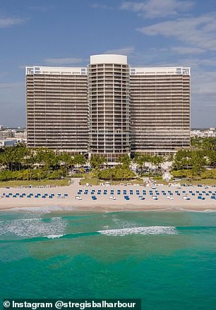 The five-star hotel is known for its views of the ocean and Miami Beach.