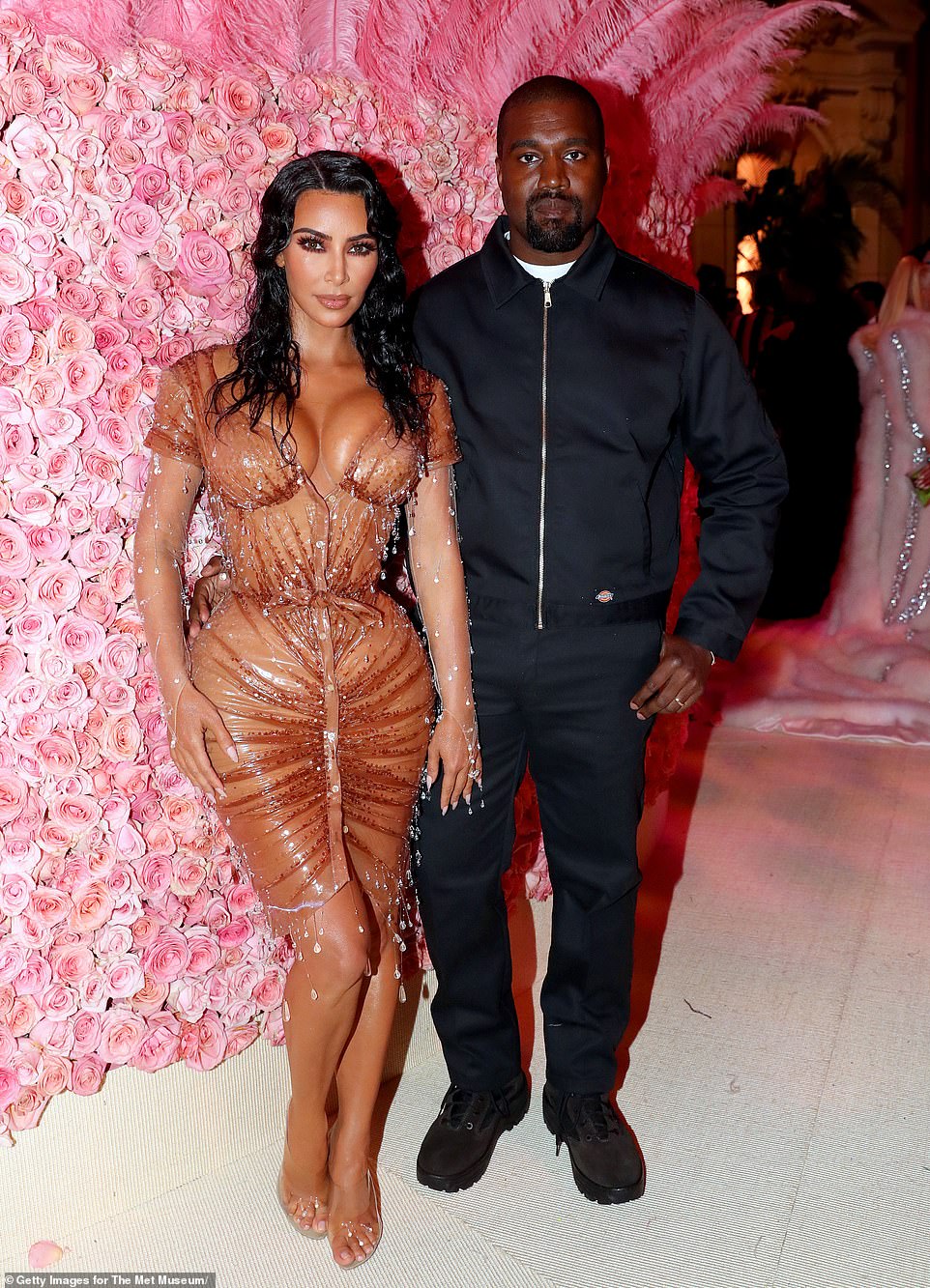 Kim filed for divorce from Kanye in February 2021 after six years of marriage and four children together; seen in 2019
