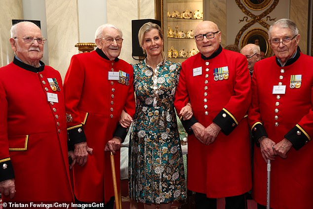 Sophie smiled for photos with veterans at reception marking 70 years since the end of the Korean War