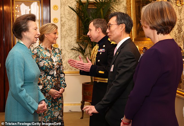 Anne and Sophie spoke with Major General Eldon Millar (left), Korean Ambassador to the UK, His Excellency Yeocheol Yoon (centre) and Director of Remembrance Philippa Rawlinson (right) at the reception.