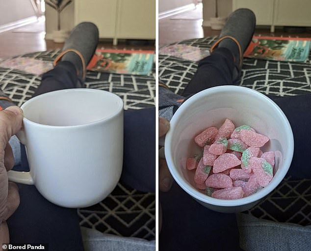 Another clever parent learned to trick their child into thinking they're having a cup of tea, but prefer sweets.