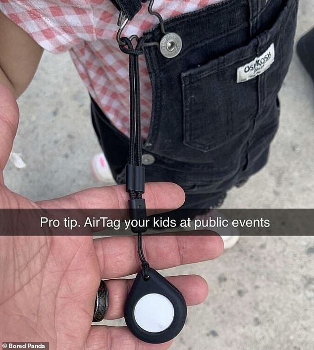 Elsewhere, a father decided to tag his child at a public event so he could track him if he ran away.