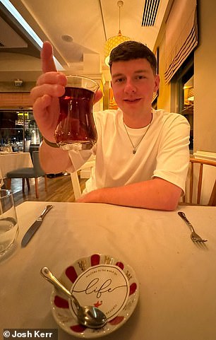 Josh embraced local customs and enjoyed a glass of Turkish tea after every meal