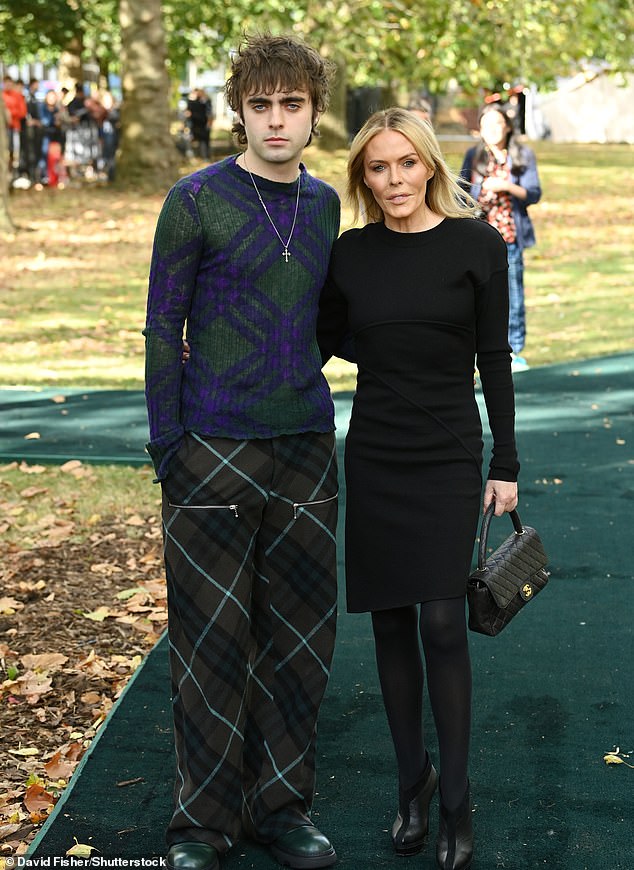 Family: Patsy had a son, Lennon, 24, by singer Oasis (Lennon and Patsy posing together in September at the Burberry show in the middle of Paris Fashion Week)