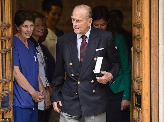 The London Clinic has previously treated Prince Philip.  The late Duke of Edinburgh is pictured above leaving the private hospital in 2013.
