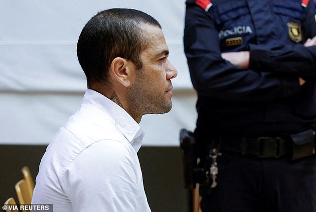 Former Barcelona defender Dani Alves was last month sentenced to four years and six months in prison after being found guilty of rape.