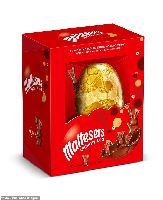 Maltesers Easter Egg (pictured) was ranked third as the most ordered treat, followed by Cadbury's Creme Egg and Cadbury's Dairy Milk Buttons Easter Egg in fourth and fifth place.