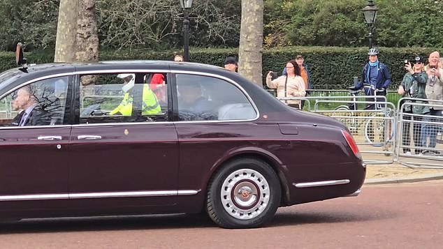 Charles was seen leaving Clarence House in a car today after days of conspiracy theories about the royal family