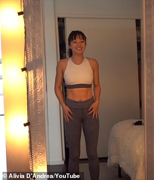 The above shows the Youtuber after her extreme diet and fitness regime.