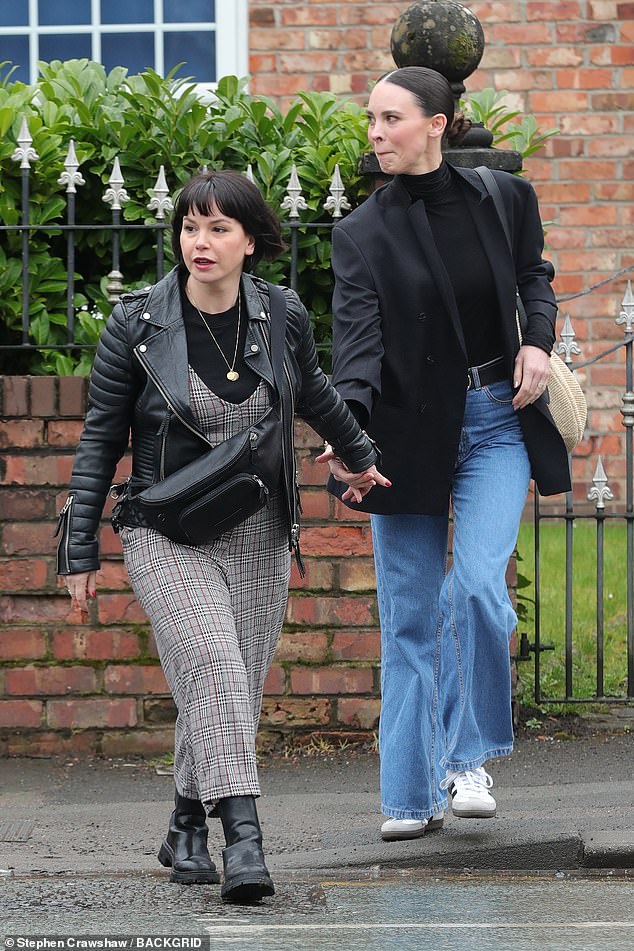 Jessica Fox, 40, who plays Nancy Hayton in Hollyoaks, also attended the party with her friend.