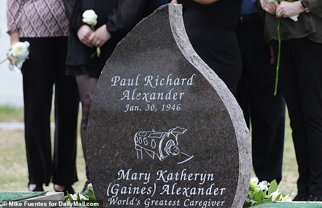 Alexander was buried immediately afterwards with his love Kathy.  A tombstone with both their names awaited them