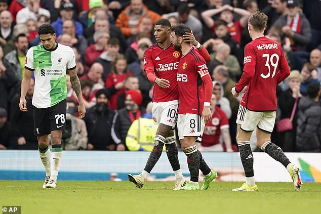 Fans hailed him as a 'good captain' for giving Marcus Rashford a pep talk against Liverpool after his miss - and the striker went on to equalise.
