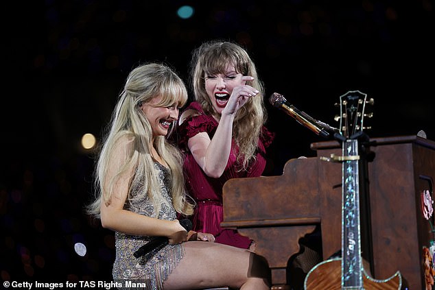 Keoghan's girlfriend Sabrina Carpenter supports Taylor Swift on her Eras tour.