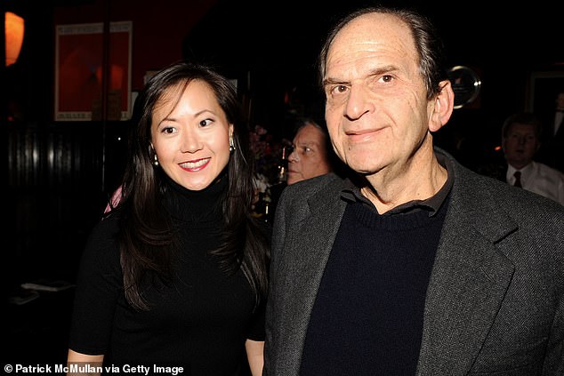 Angela Chao is pictured with her first husband Bruce Wasserstein, who died in 2009 just months after their wedding.