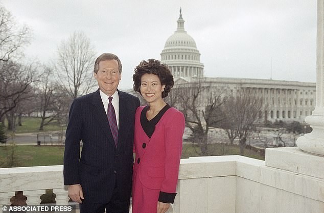 Chao was the sister of McConnell's wife, Elaine Chao, who served as secretary of the Labor and Transportation departments. McConnell and Chao are seen here in 1993