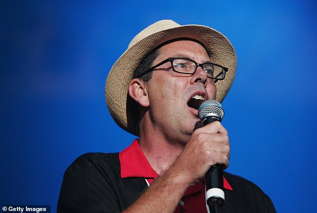 James Valentine is pictured hosting the opening night of the 2008 Sydney Festival in the Domain on January 5, 2008.