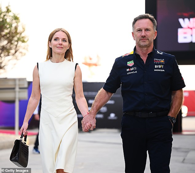 Horner and Halliwell held hands on race day in Bahrain in a public display of unity
