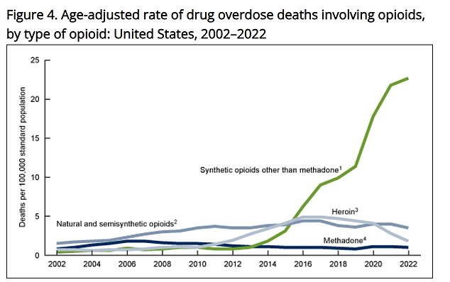 The increase in deaths is due to fentanyl, which causes a more intense effect but is deadly even at low doses.