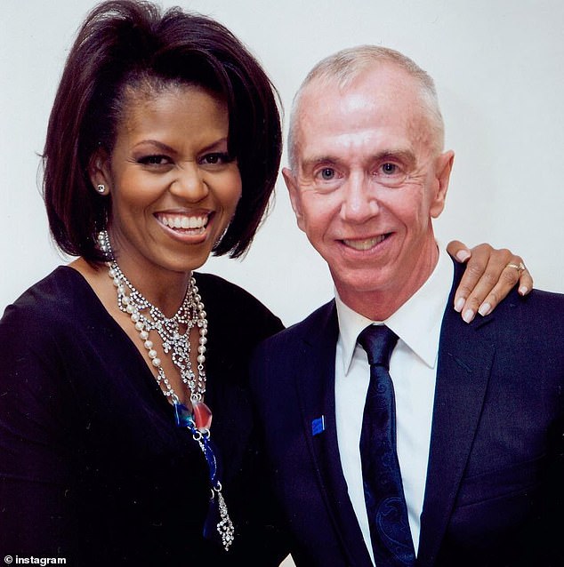 Prominent New York art gallery owner Brent Sikkema with former First Lady Michelle Obama