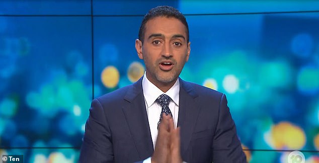 She then turned to Aly with a series of questions that clearly caught the veteran presenter off guard.  Pictured: Project's Waleed Aly