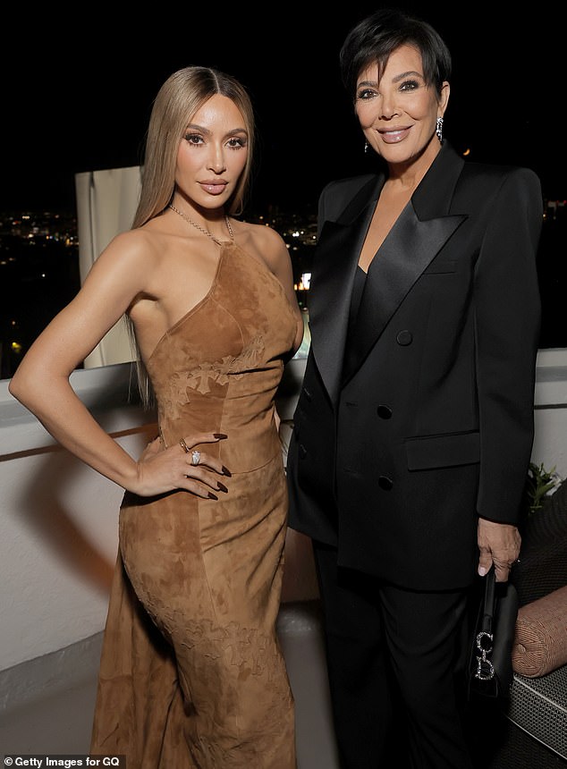 Kris Jenner and her daughter Kim Kardashian, who last week made fun of the Princess of Wales in a series of Instagram posts
