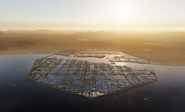 Another of NEOM's megaprojects is the Oxagon, a futuristic version of a classic port.