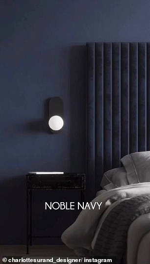 Noble navy blue is another favorite color of Charlotte. This is a versatile shade of dark blue that gives a space a calm feeling while still making it look elegant and timeless.