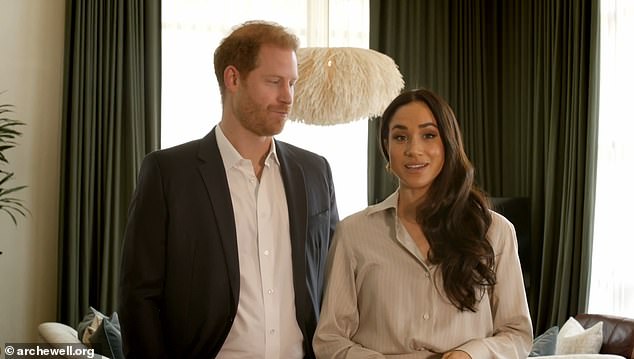The Duchess of Sussex (pictured with Prince Harry) has relaunched herself as a perfect, wholesome stay-at-home royal mother of two via her new lifestyle blog American Riviera Orchard