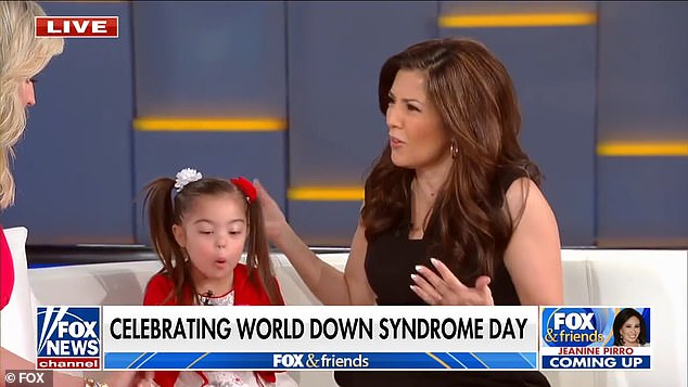 Valentina was seen playing with Ainsley Earhardt and showing off the Pilates skills she learned in physical therapy.