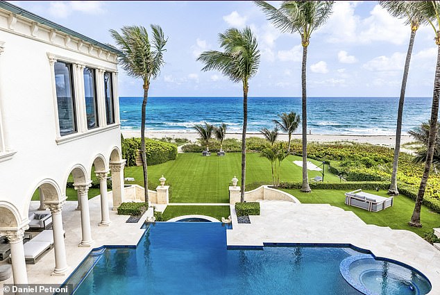 It has a swimming pool and beach views spread over several lawns and terraces.