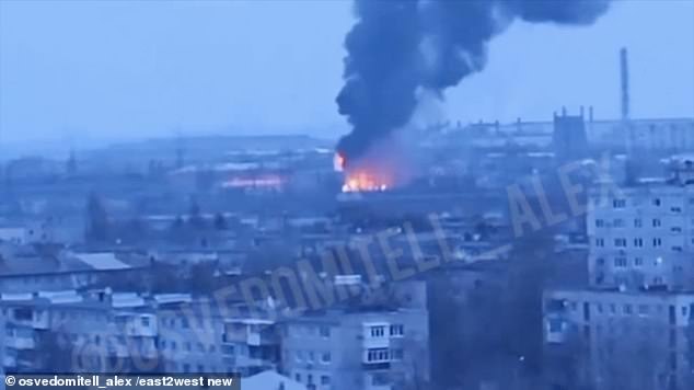 Kharkiv CHPP-5, one of the Ukrainian energy plants, hit on March 22, 2024 by a Russian attack