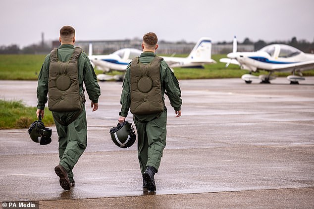 Ukrainian fast jet pilots at the High-G training and testing center at RAF Cranwell