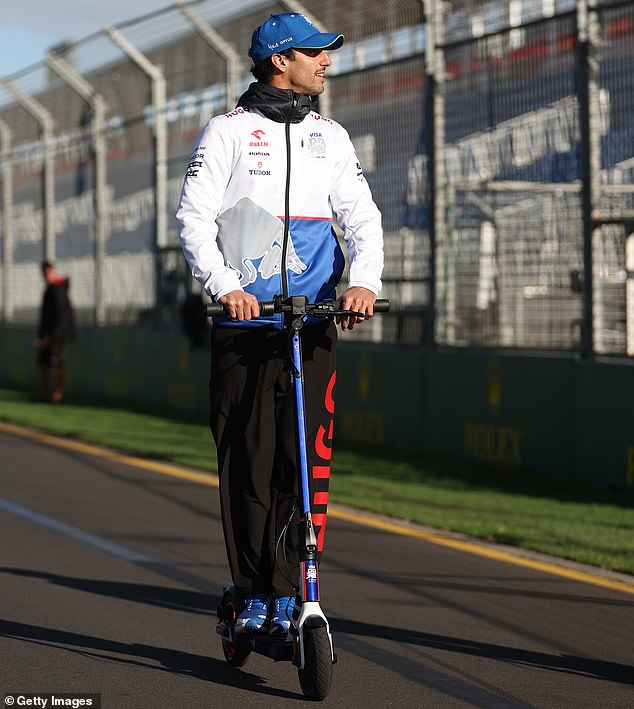 In true Australian style, Daniel Ricciardo was spotted riding a scooter around the Albert Park circuit