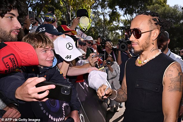 British Mercedes driver Lewis Hamilton looked every inch a rockstar as he met his fans this week in Melbourne.
