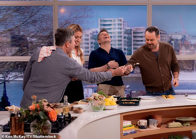 The actor and presenter, 46, was a guest on ITV's morning show on Thursday to promote his appearance on Sunday's The Great Celebrity Bake Off.