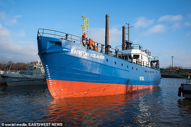 A Russian trawler named Captain Lobanov exploded in the Baltic Sea 'due to a missile strike by Vladimir Putin's own navy'