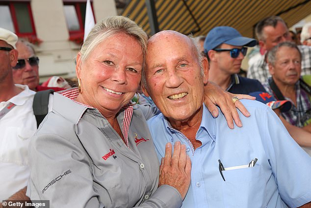 Susie Moss (left) always wanted a fitting occasion to mark the death of her husband Sir Stirling Moss (right), and there will be a memorial at Westminster Abbey this week.