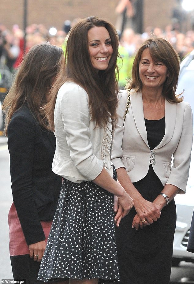 Kate Middleton arrives with her mother Carole Middleton (right) and sister Pippa Middleton (left) at the Goring Hotel the day before her wedding, April 28, 2011.