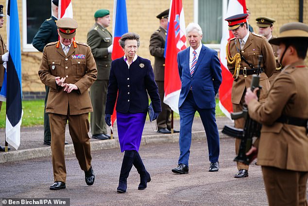 The Princess Royal with Commander ARRC Lieutenant General Sir Ralph Wooddisse during her visit to Allied Rapid Reaction Corps Headquarters on 22 March 2024