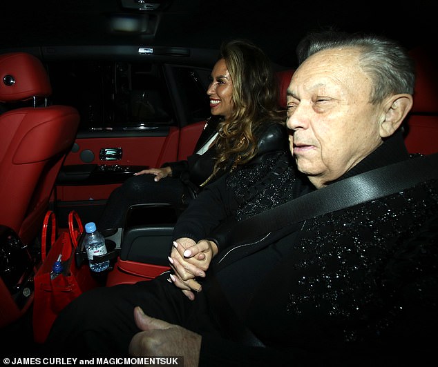 David rocked a black sparkly jacket for the evening in Mayfair