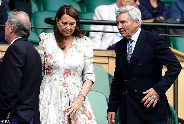 Michael and Carole pictured in the Royal Box on day nine of the 2022 Wimbledon Championships