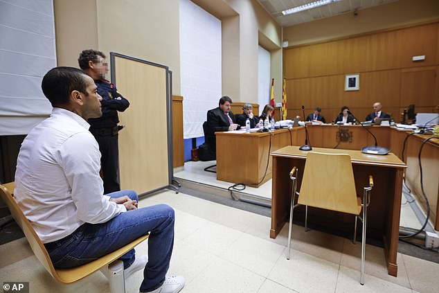 Alves was sentenced last month to four and a half years in prison after a three-day trial