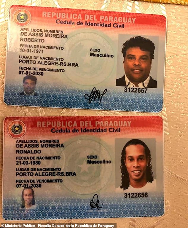 Ronaldinho and his brother used fake passports and IDs to enter the country in 2020
