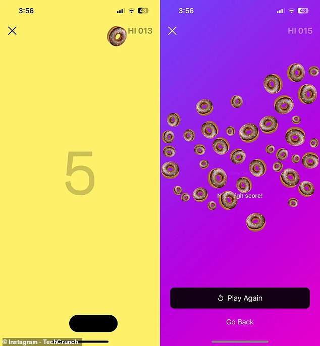 You can use any emoji you want to play the game, like the donuts above. TechCrunch, one of the first sites to identify the hidden game, described it as 'reminiscent of old-school games that would come pre-installed on your phone back in the day, like Breakout or Pong'