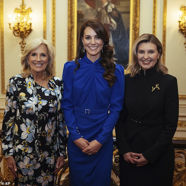 First Lady Jill Biden, Princess Catherine and Ukrainian First Lady Olena Zelenska during the reception for heads of state at Buckingham Palace in May 2023