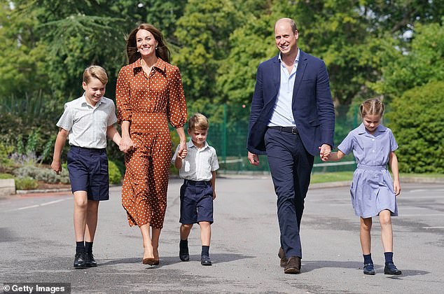 The Prince and Princess of Wales accompanied their children George, Louis and Charlotte to their first day at Lambrook School in Berkshire in September 2022
