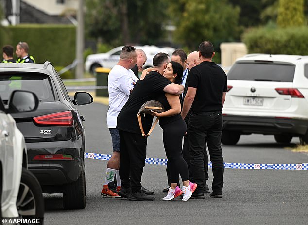 Shocked friends and family rushed to the scene where John Latorre was gunned down in his Greenvale driveway last Tuesday morning