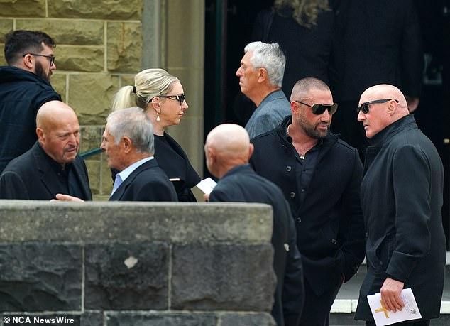 Mourners wore all black as they said goodbye to Latorre, who was described as a 'man of honour' at the service